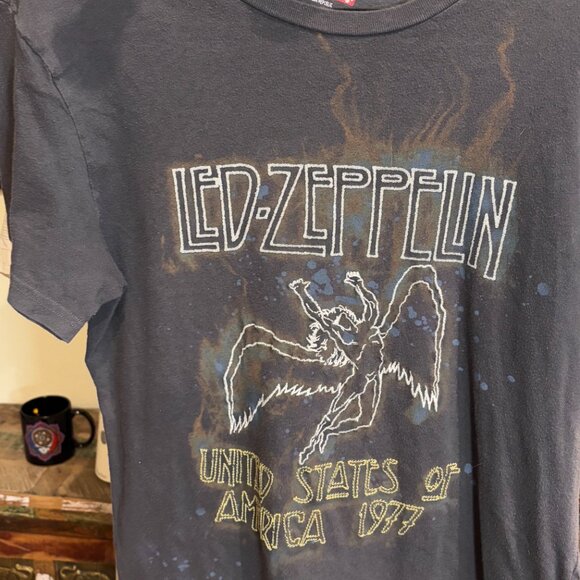 90s STAG Embroidered Led Zeppelin 1977 Tee – Size L - Picture 2 of 4